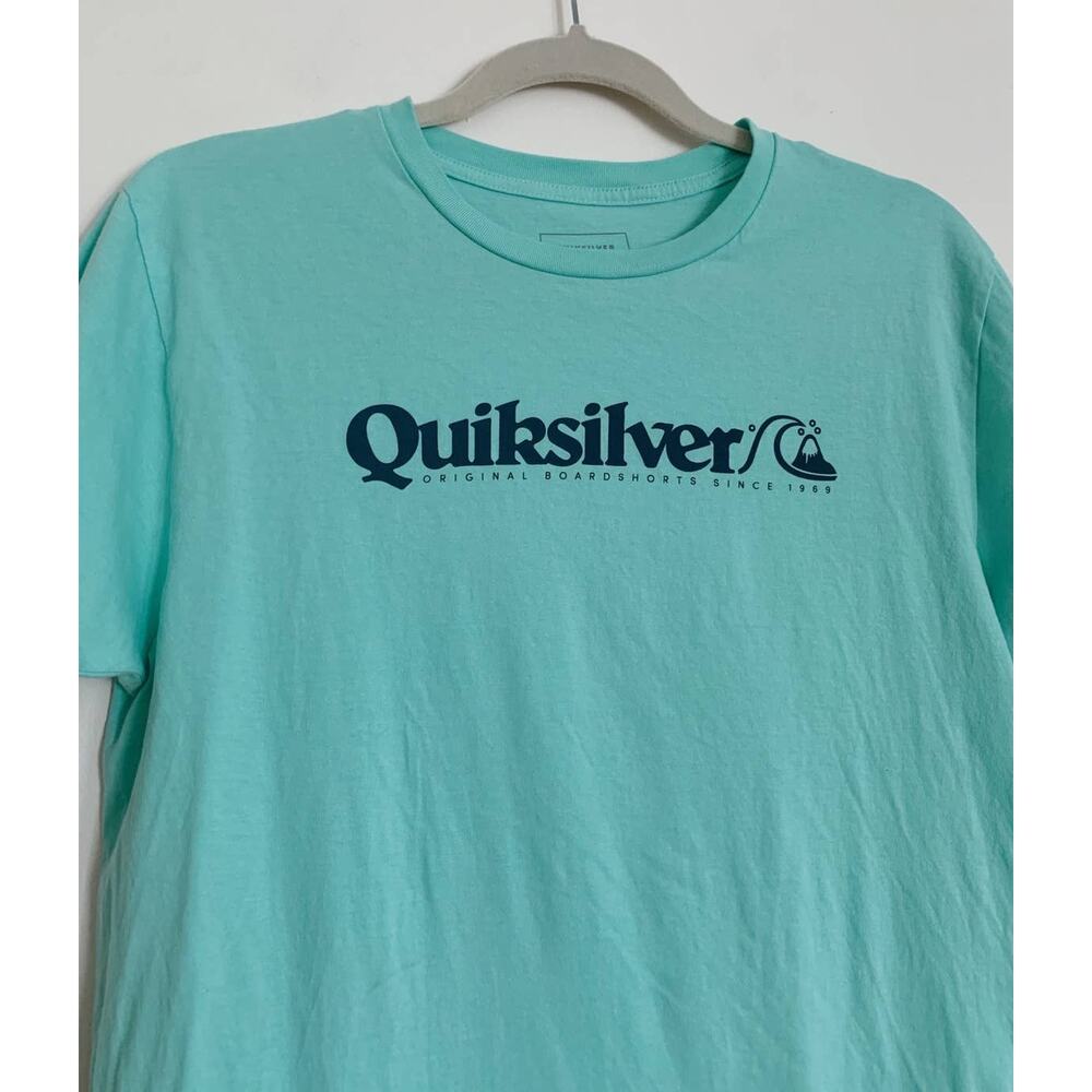 Teal Quiksilver Graphic Short Sleeve T-Shirt M - Picture 2 of 4